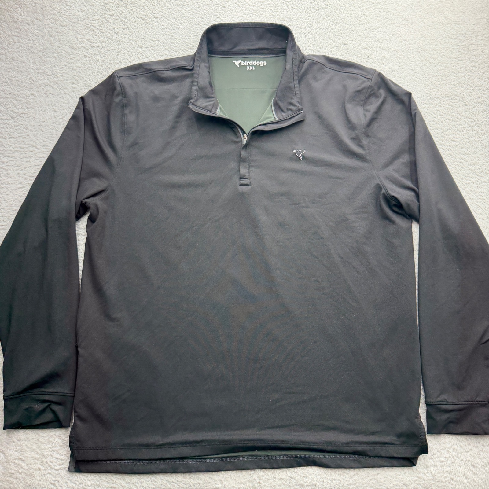 Birddogs Mens Xxl Quarter Zip Pullover Black Long Sleeve Performance Mock Neck